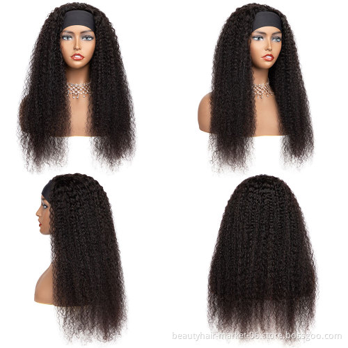 Headband Wig Human Hair Headband Wig With Bangs Synthetic Headband Wigs